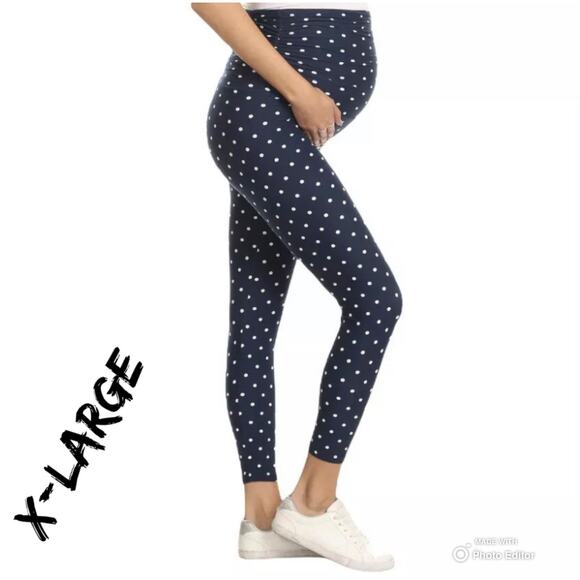 Leggings Depot Dot Print Maternity Leggings w/ Elastic Waist XL - Picture 1 of 7